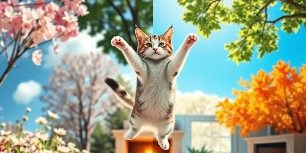 健康的に遊ぶ猫