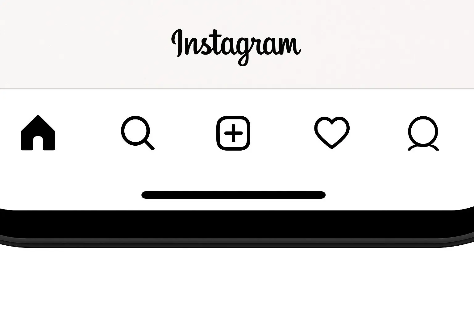 Instagram画面下部の5つのナビゲーションアイコン