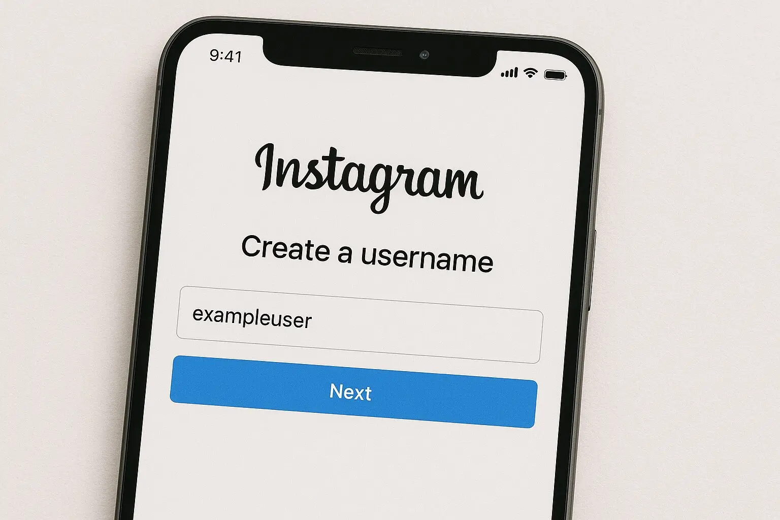 ユーザーネームを入力する画面の例