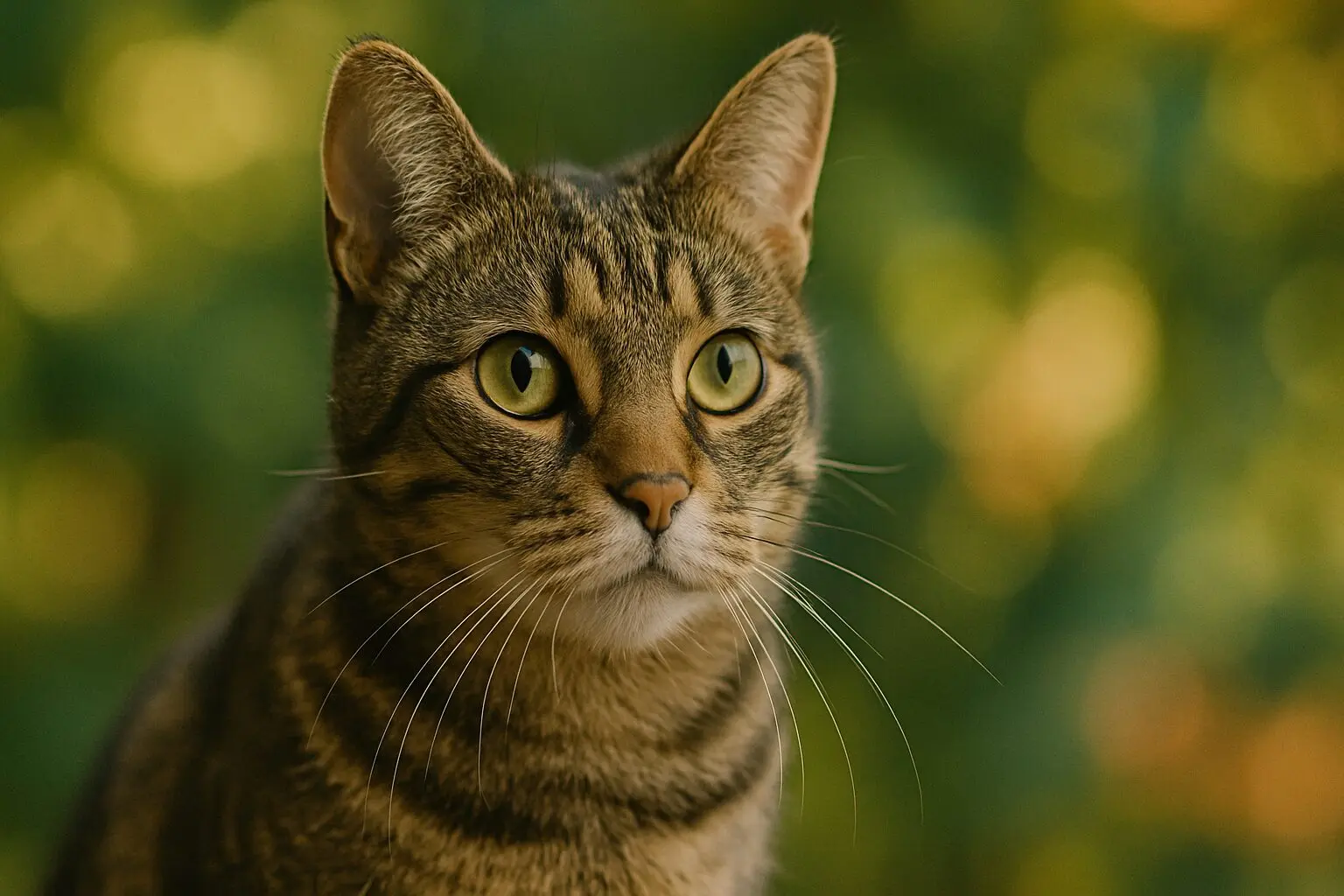 背景が美しくぼけた猫のポートレート写真